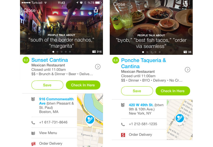 Foursquare Online Yemek Siparişi Hizmetine Başladı!