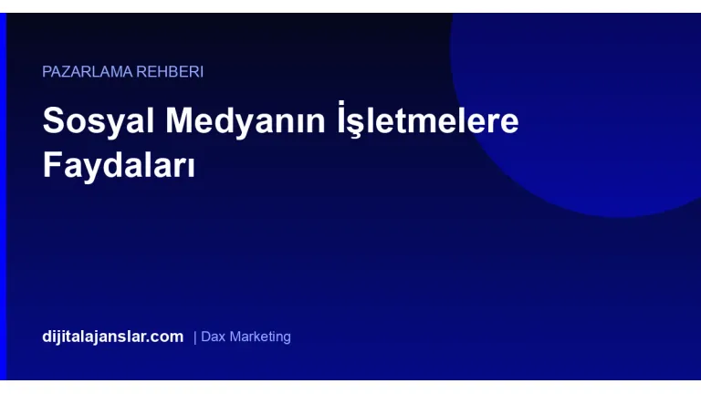 Sosyal Medyanın İşletmelere Faydaları