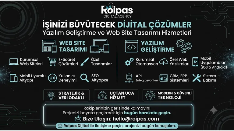 Roipas Dijital | Yazılım Geliştirme ve Web Site Tasarımı Hizmetleri