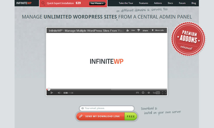 Wordpress çoklu siteler yönetim panel infinitewp
