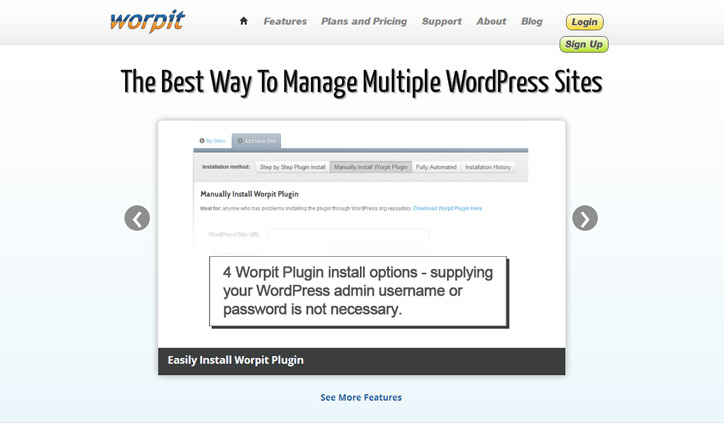 Wordpress siteleri yönetim paneli worpit