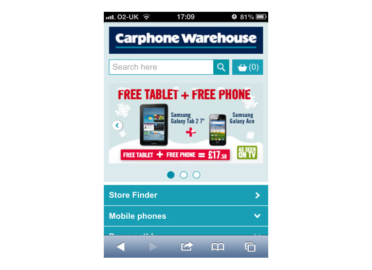 Mobil araçlar carphone warehouse