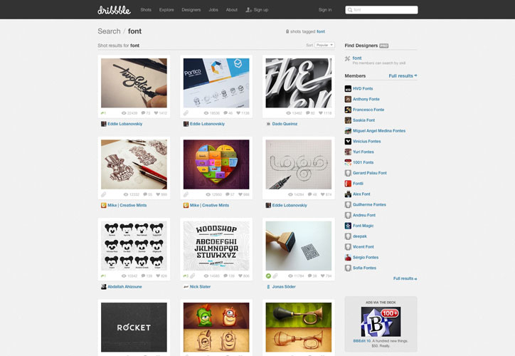 Dribbble Fonts