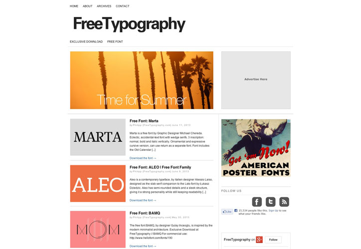 FreeTypography Fonts