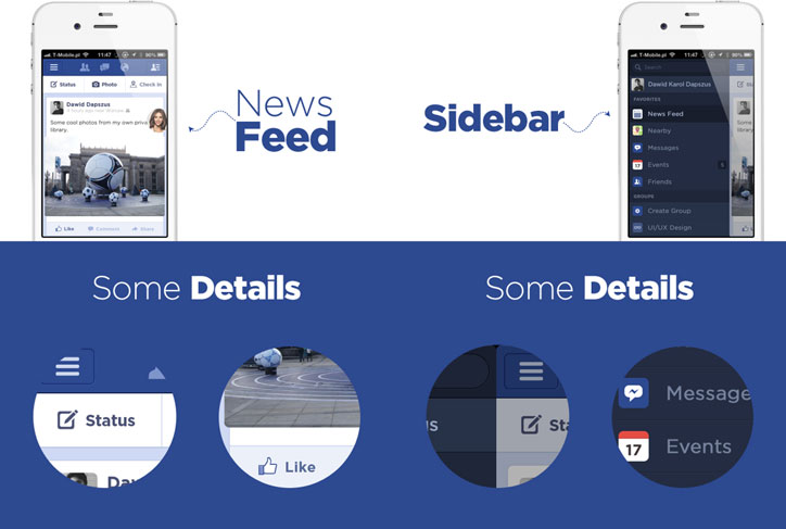 mobil uygulama tasarımı facebook