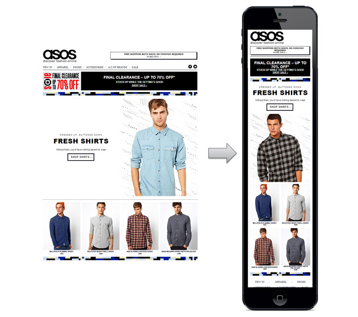 asos mobil e-posta