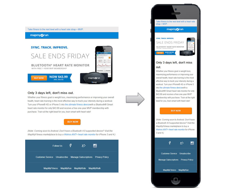 mapmyrun mobil e-posta