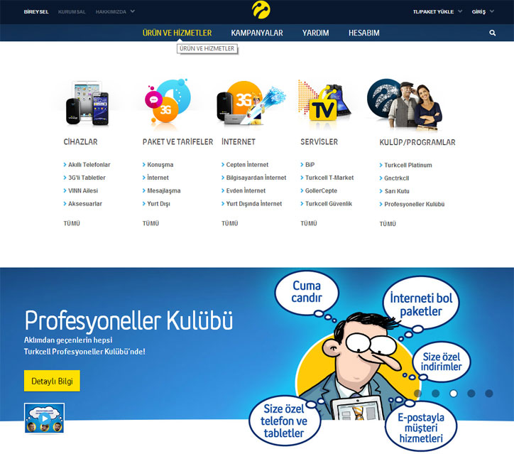 turkcell yeni web sitesi