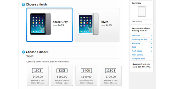 apple ürün sayfası tasarımı