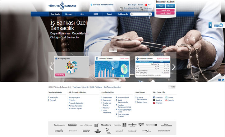 türkiye iş bankası responsive web sitesi