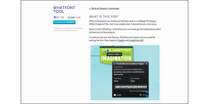 WhatFont tipografik araç