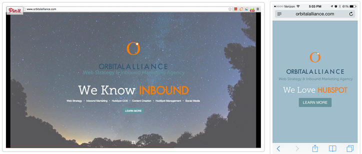 mobil web sitesi örnekleri orbital alliance