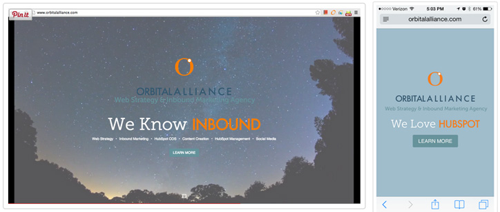 mobil web sitesi örnekleri orbital alliance