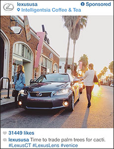 instagram reklam kampanyası lexus