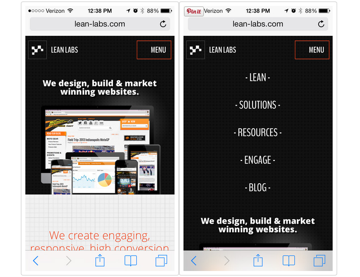 mobil websiteleri lean labs