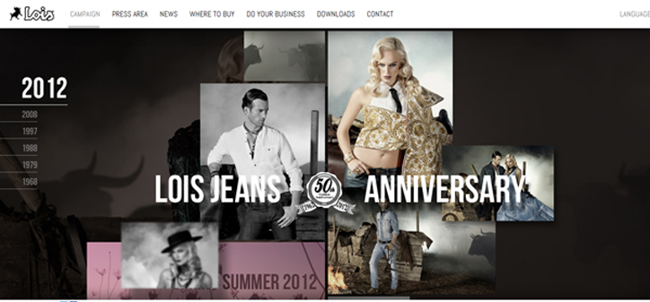 moda markaları web sitesi tasarım örnekleri lois jeans