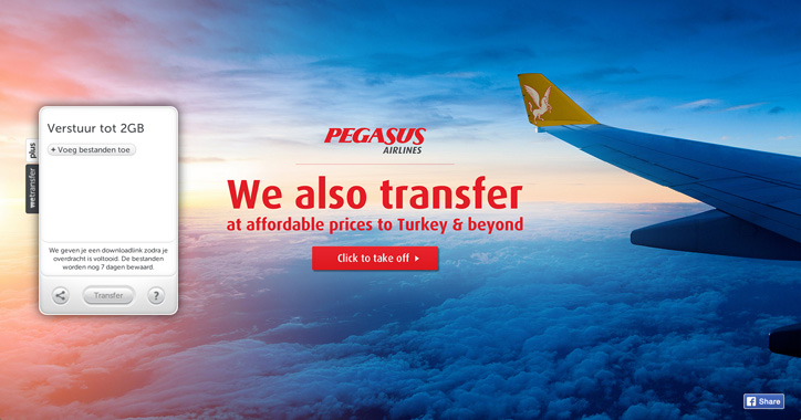 pegasus yaratıcı mecra kullanımı wetransfer