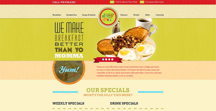 restoran web sitesi dilly deli