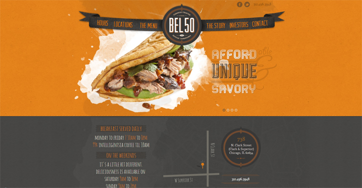 restoranlar için yaratıcı web sitesi bel 50