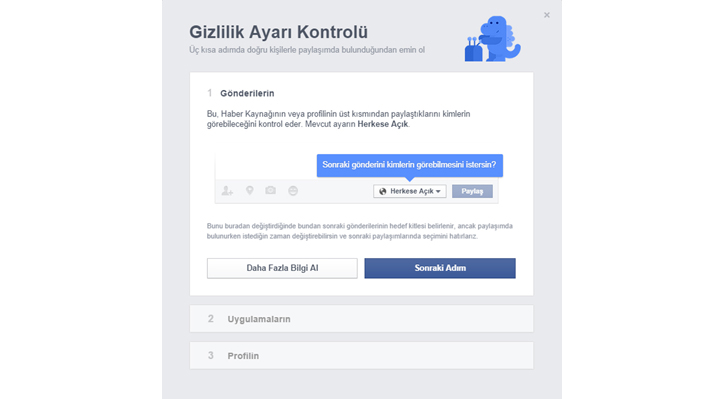 facebook gizlilik gönderilerin