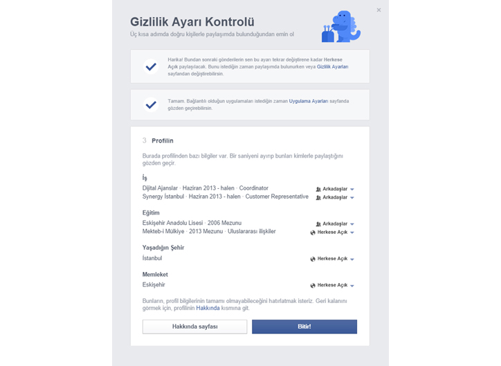 gizlilik profilin