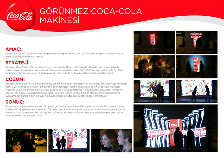görünmez coca cola makinesi