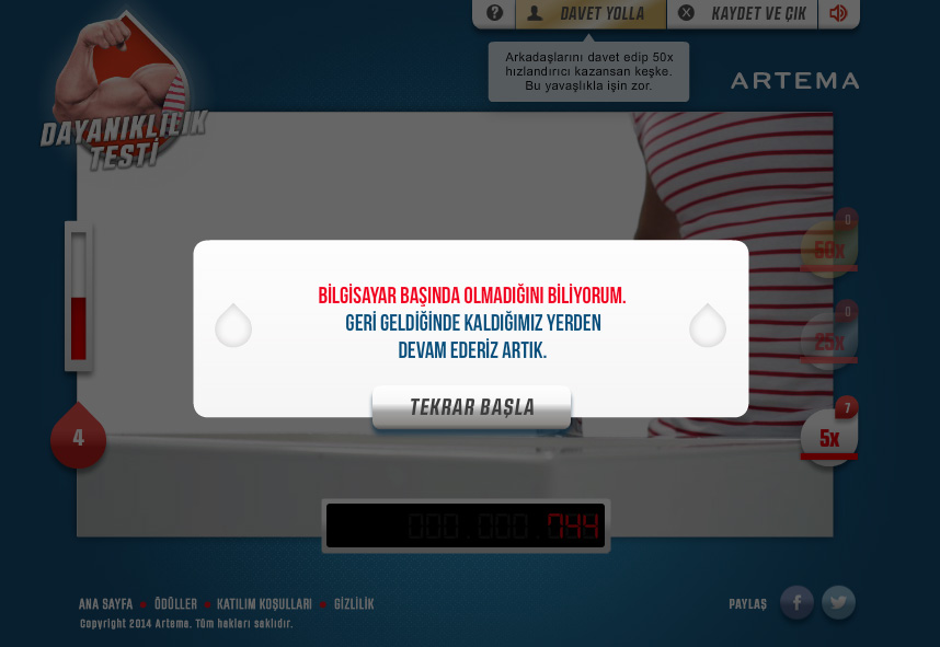 Artema Facebook Dayanıklılık Testi