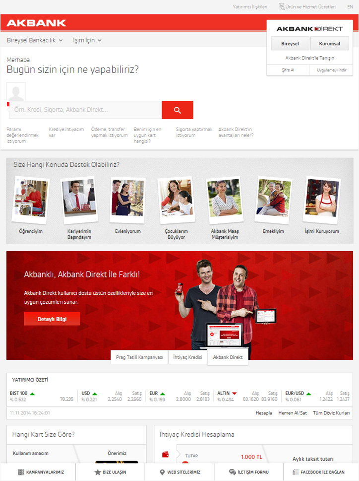 akbank kurumsal web sitesi