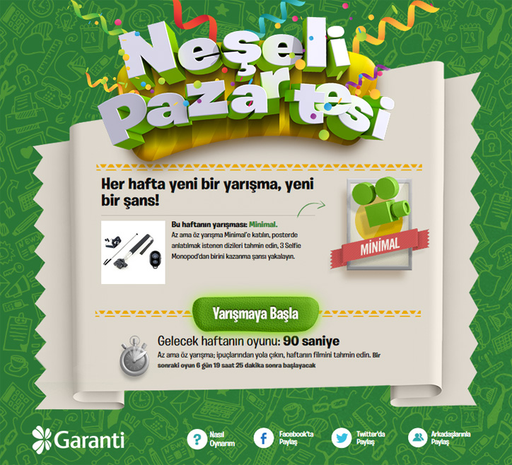 Garanti Bankası Kampanyası Neşeli Pazartesi