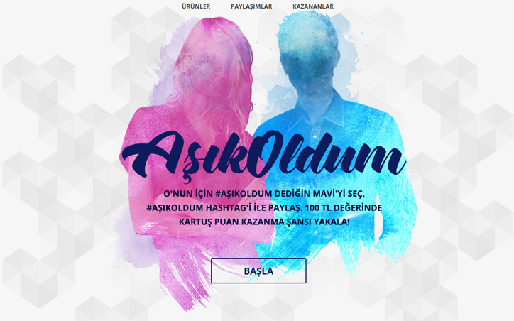 mavi sosyal medya kampanyası aşık oldum
