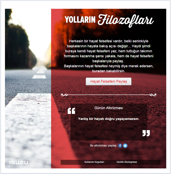 Isuzu Yolların Filozofları Facebook Projesi