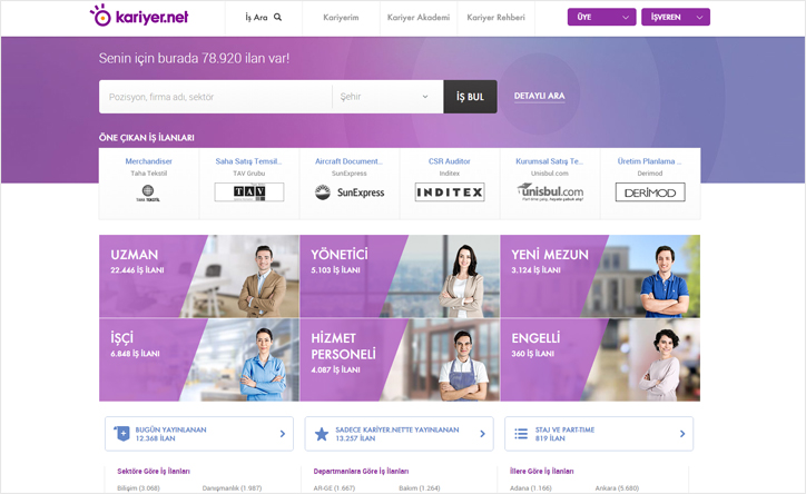 kariyernet yeni web sitesi