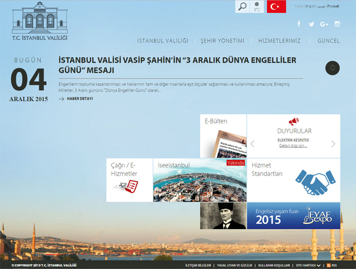 İstanbul Valiliği Web Sitesi Yenilendi