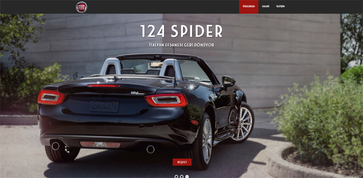 Fiat 124 Spider’ın Türkçe Web Sitesi