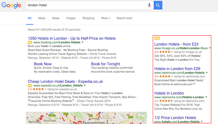 Google Arama Sonuçlarının Sağındaki Reklamları Kaldırıyor