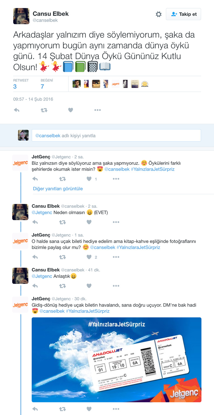 Jetgenç Twitter'daki YalnızlaraJetSürpriz