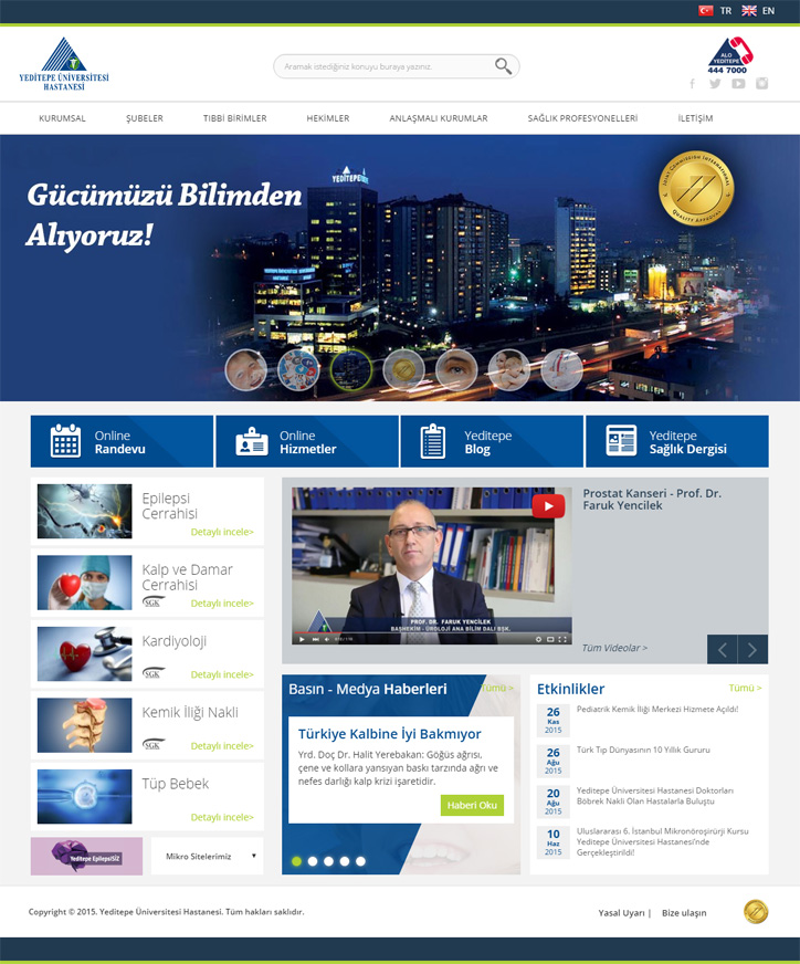 Yeditepe Üniversitesi Hastanesi Web Sitesi