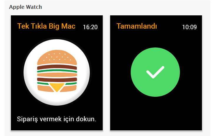 big mac tek tikla siparis uygulama