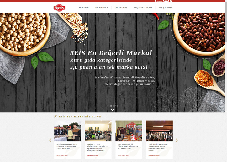 reis gıda yeni web sitesi