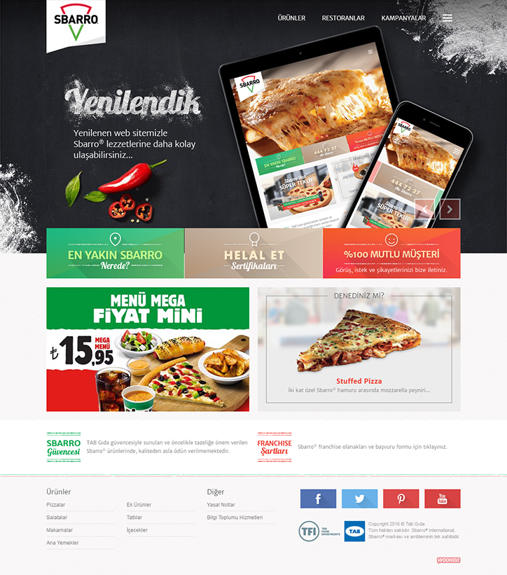 sbarro kurumsal web sitesi
