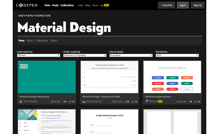 codepen material design