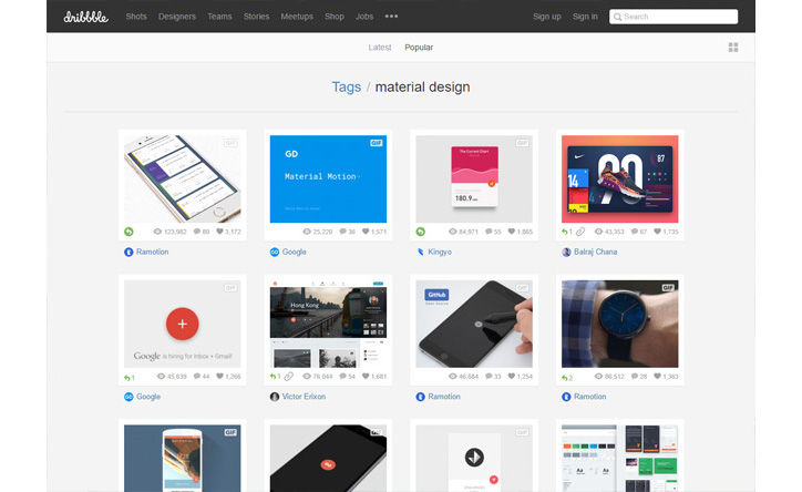material design dribbbl