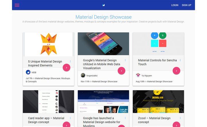 material design showcase